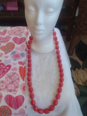 Classic Red Bead Necklace - Women Jewelry